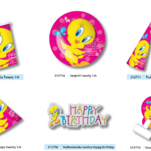 PARTY Looney Tunes Tweety čaše 312713-13917