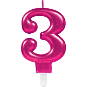 PARTY Sparkling svećica pink broj 3 9901785-55321