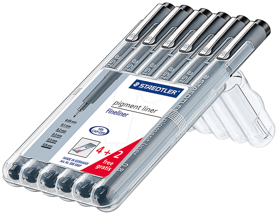 STAEDTLER Pigment liner set 308SB6P-55750