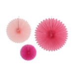 PARTY Rose Paper fan set 95604