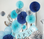 PARTY Silver Blue Honeycomb ball 95609 - Slika 2