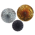 PARTY Gold Black Paper fan set 95614