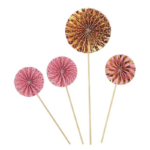 PARTY Rose Gold Paper fan pick 95654