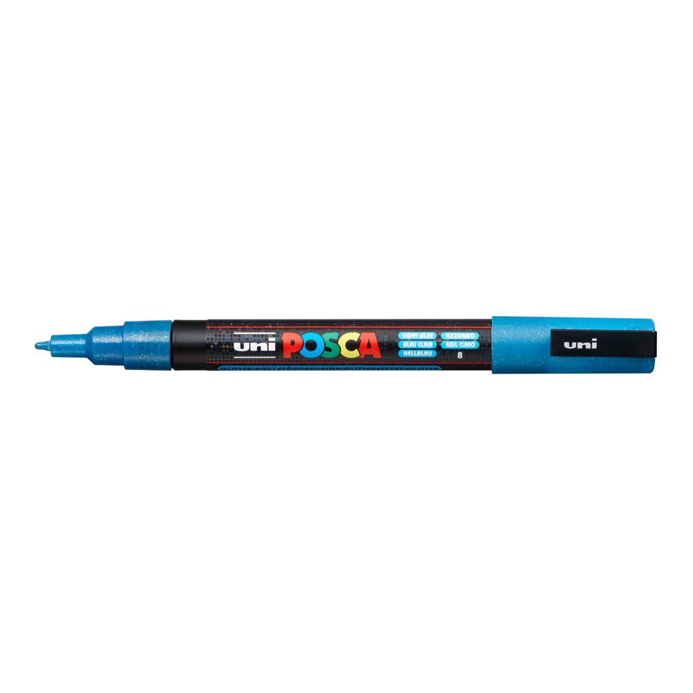 Uni POSCA Marker PC-3ML, glitter light blue – ALF Online Shop!