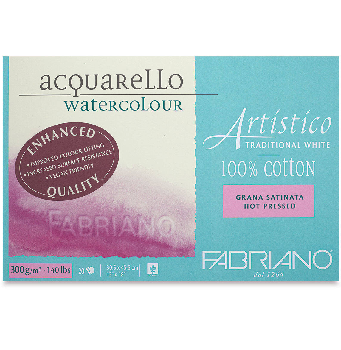 19003045 Fabriano Watercolour Artistico traditional white 30.5x45.5/20L 300g 19003045 - Slika 1
