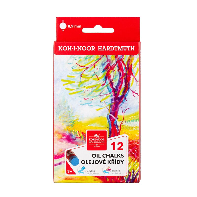 KOH-I-NOOR Artists' Soft Pastels - Round Stick 10-75, Ivory Black, Set Of 12, Premium Quality Dry Pastels