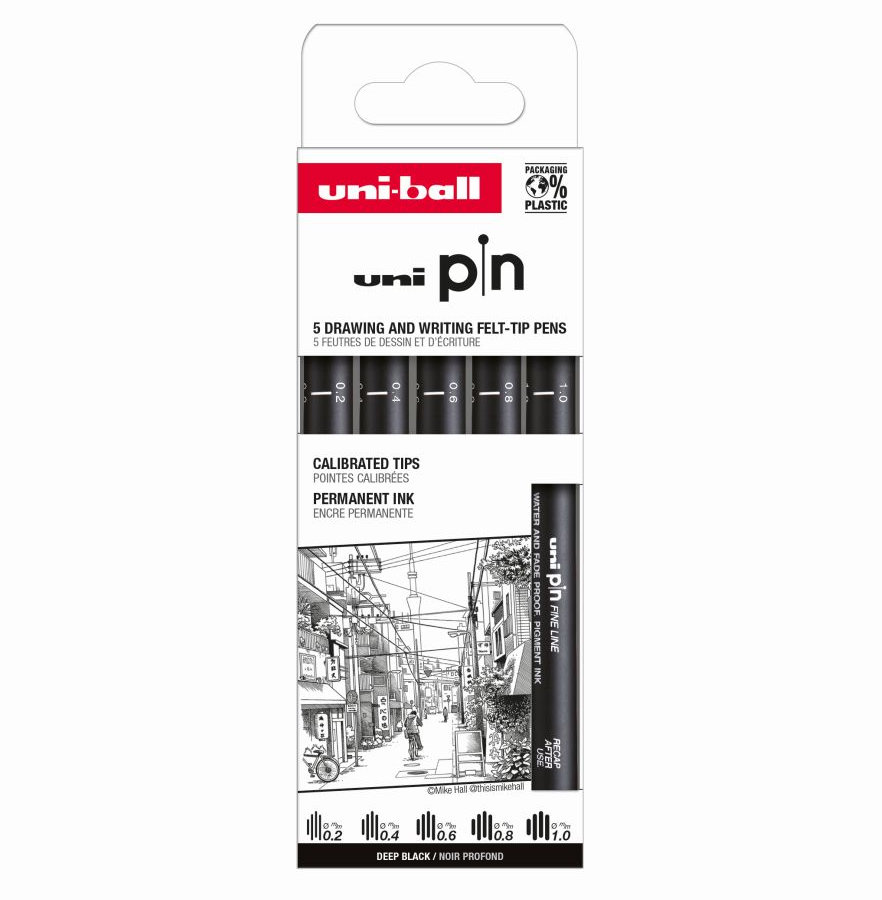 Uni-ball Pin Set PIN-200 5P ASP009 Black – ALF Online Shop!