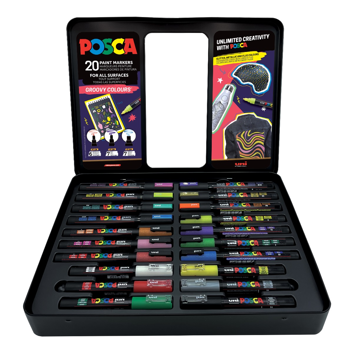 Uni POSCA Marker Gift Set Groovy Mix 1/20 - Slika 4