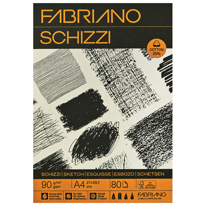 19100716 Fabriano Blok Schizzi Sketch 21x29.7/80L 90g 19100716 - Slika 1