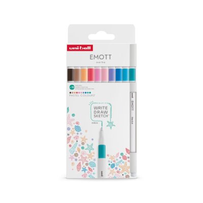 Uni EMOTT Marker Set Pastel Colours 1/10 90082