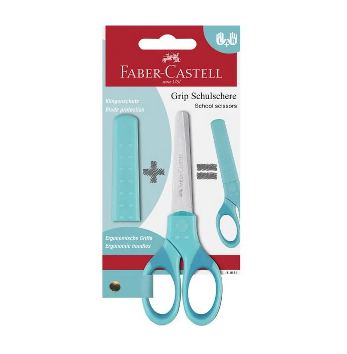 181554 FABER CASTELL Makaze Grip 14 turquoise 181554 - Slika 1