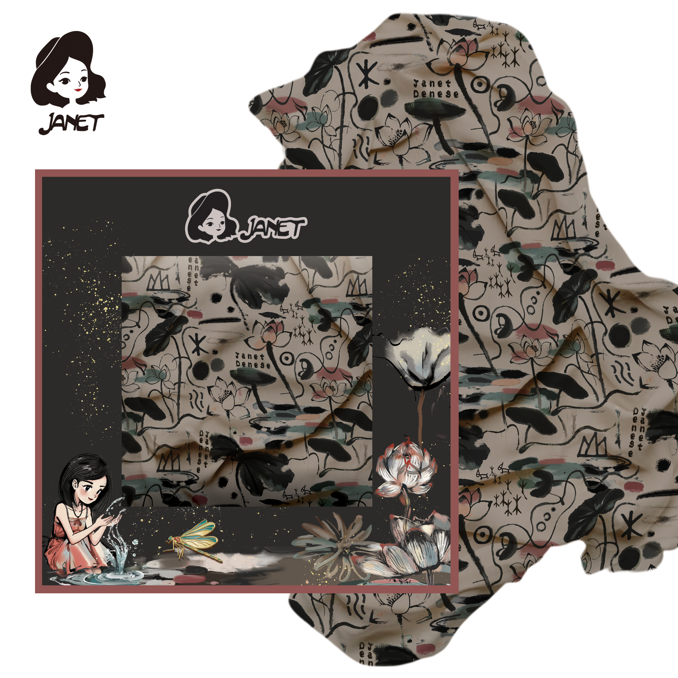 95330 JANET The Lotus Lover ešarpa 95330 - Slika 1