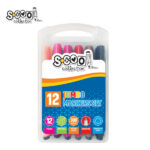 SCOOL flomasteri 1/12 Jumbo PVC Box SC2753